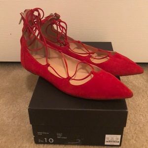 J. Crew  suede lace-up flats